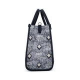 MCM Vintage Monogram Jacquard Tote Bag Grey  Small