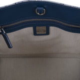 MCM Vintage Monogram Jacquard Tote Bag Blue  Small