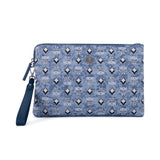 MCM Vintage Monogram Jacquard المعصم البريدي الحقيبة باللون الأزرق المتوسط