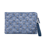 MCM Vintage Monogram Jacquard المعصم البريدي الحقيبة باللون الأزرق المتوسط