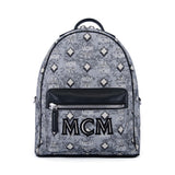 MCM Vintage Monogram Jacquard Backpack Bag Grey  Small