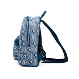MCM Vintage Monogram Jacquard Backpack Bag Blue  Small