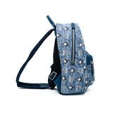 MCM Vintage Monogram Jacquard Backpack Bag Blue  Small