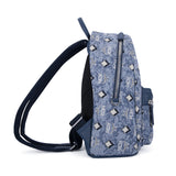 MCM Vintage Monogram Jacquard Backpack Bag Blue  Small