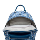 MCM Vintage Monogram Jacquard Backpack Bag Blue  Small