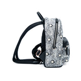 MCM Vintage Monogram Jacquard Backpack Bag Grey  Mini