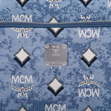 MCM Aren in Vintage Jacquard Crossbody Bag Blue  Small