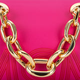 MCM Chain Leather Boston Bag Beetroot Purple Mini