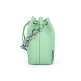 MCM Chain Leather Drawstring Bag Summer Green  Mini