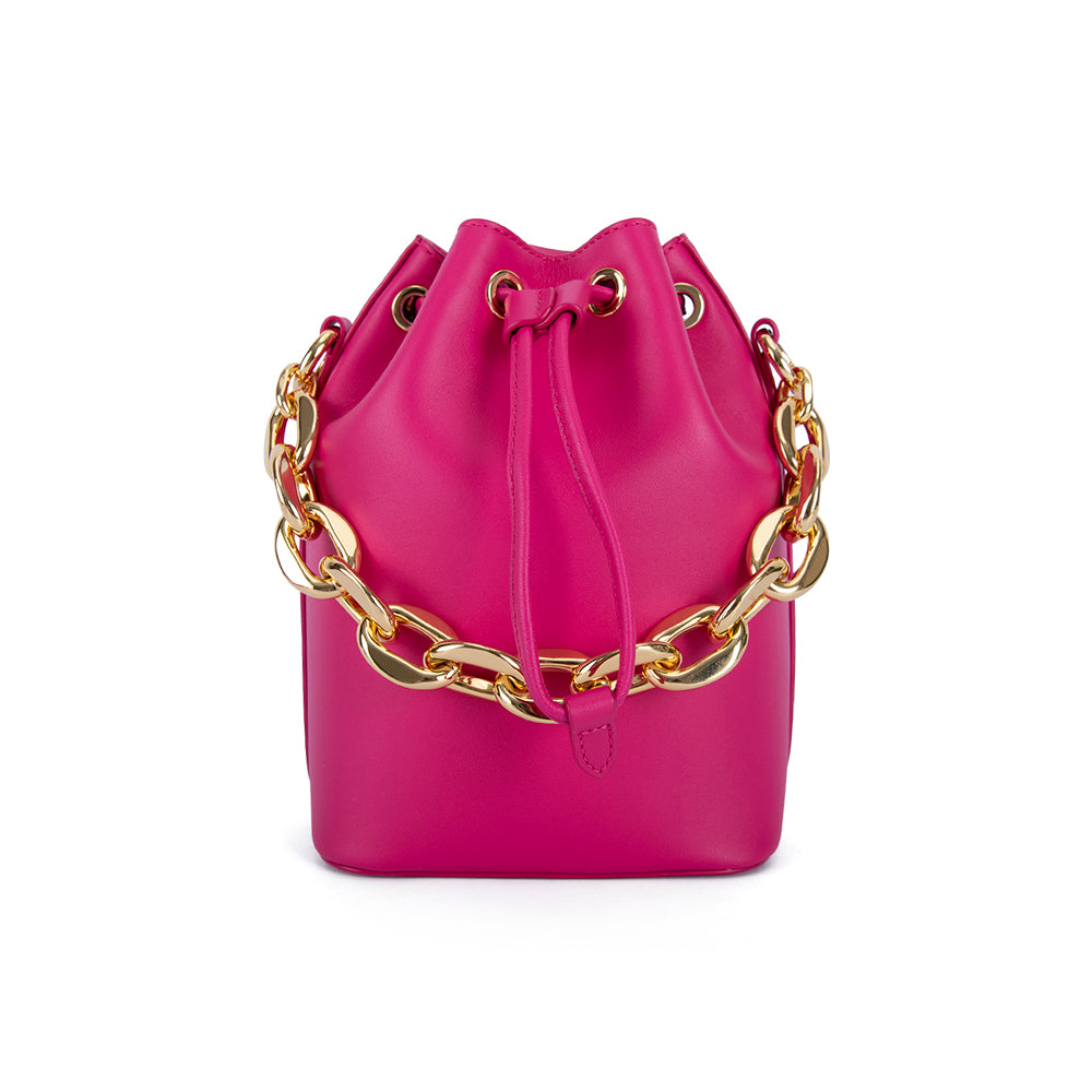 Bucket Bag Mcm Chain Strap MCM Mini Logo Chain Drawstring Bucket