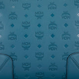 MCM Klara Monogram Leather Hobo Bag Deep Teal  Medium