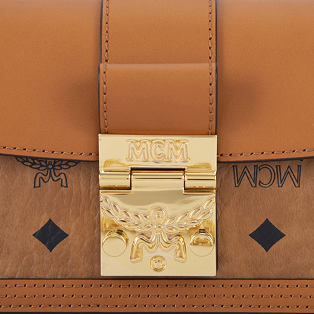 Gretel visetos leather crossbody in cognac Clearance