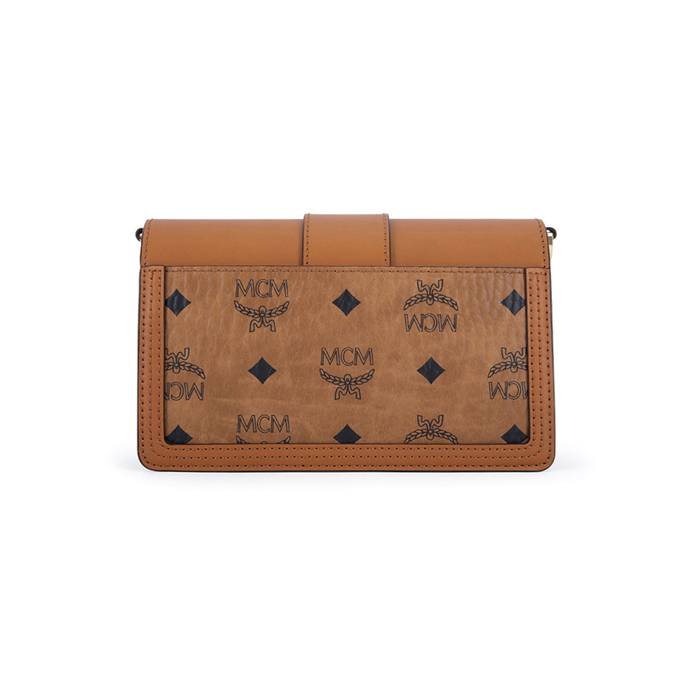 Gretel visetos leather crossbody in cognac Clearance