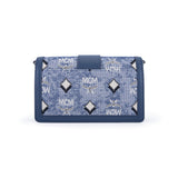 MCM Gretl Vintage Monogram Jacquard Crossbody Bag Blue  Mini