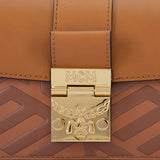 MCM Gretl Cubic Leather Crossbody Bag Cognac  Mini