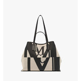 MCM Aren Shopper In Logo Glitch Canvas