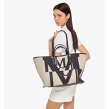 MCM Aren Shopper In Logo Glitch Canvas