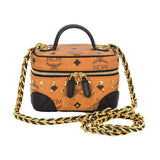 MCM Rockstar Mini Vanity Case in Gold Studded Visetos