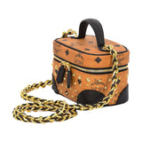 MCM Rockstar Mini Vanity Case in Gold Studded Visetos