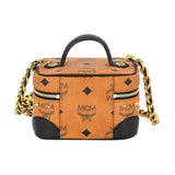 MCM Rockstar Mini Vanity Case in Gold Studded Visetos