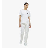 MCM Women Cubic Emblem Organic Cotton T-Shirt Off White Small