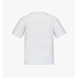 MCM Women Cubic Emblem Organic Cotton T-Shirt Off White Small