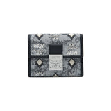 MCM Vintage Monogram Jacquard 3 Fold Wallet Grey Mini