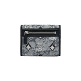 MCM Vintage Monogram Jacquard 3 Fold Wallet Grey Mini