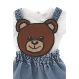 Moschino Kids Baby Girl's White and Light Blue Dress Set