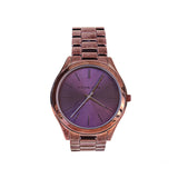 Michael Kors Women's Slim Runway Three-Hand Purple Stainless Steel Watch