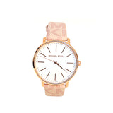 ساعة مايكل كورس نسائي من الستيل مطلي باللونالذهبي على سوار من السيليكون