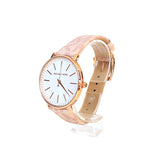 ساعة مايكل كورس نسائي من الستيل مطلي باللونالذهبي على سوار من السيليكون