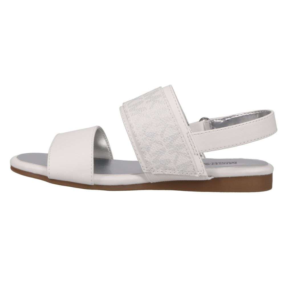 Michael Kors Thong Sling Back Silver Sandals White Shoes kids Size 12  Months  eBay