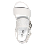 Michael Kors Kids Girl's Sydney Kenzie White & Silver Sandal