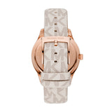 Michael Kors Runway Rose Gold Tone Leather Strap Ladies Watch