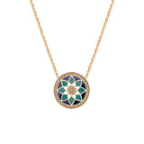 Michella 18 Ct Gold Diamond Necklace With Enamel Basic
