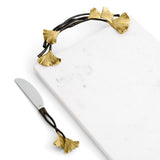 Golden Ginkgo Large Cheesse Board/Knife