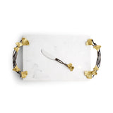 Golden Ginkgo Large Cheesse Board/Knife