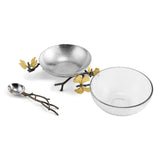 Butterfly Ginkgo Glass Nut Dish With Spoon