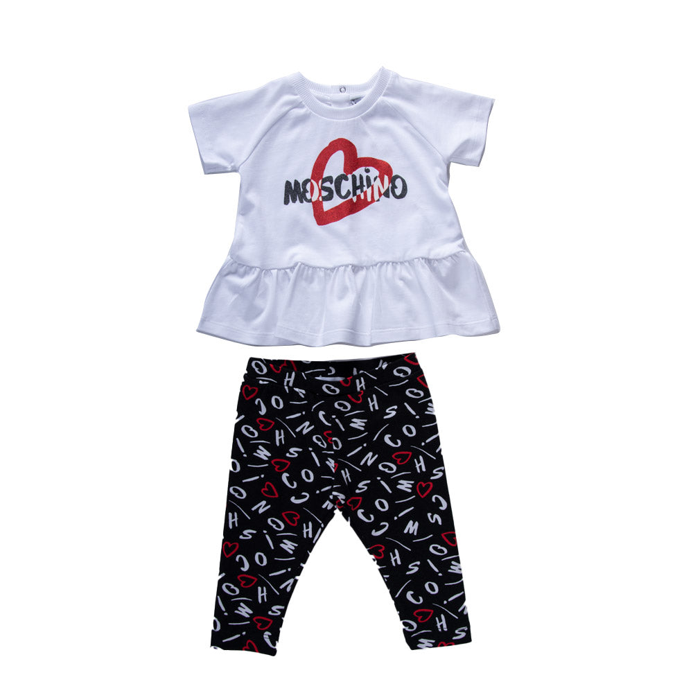 Moschino Letter & Heart T-Shirt & Leggings Set