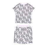 Moschino Kids Teddy Logo Grey T-Shirt and Shorts Set