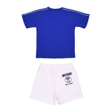 Moschino Kids Blue and White Logo T-Shirt and Shorts Set