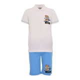 Moschino Kids Teen White & Blue Shorts