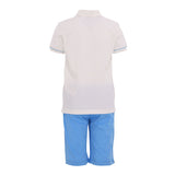 Moschino Kids Teen White & Blue Shorts