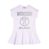 Moschino Kids Logo Print White Dress