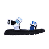 Moschino Kids Boy's Blue Logo Touch Strap Sandal
