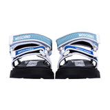 Moschino Kids Boy's Blue Logo Touch Strap Sandal