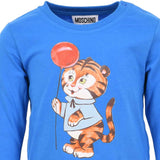 Moschino Kids Baby Boy's Tiger Print Blue T-Shirt