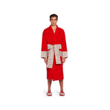Roberto Cavalli Macro Zebrage Bathrobe Shawl - Rosso/Sabbia