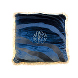 Roberto Cavalli Macro Zebra Monogram Cushion Blue 40X40 cm